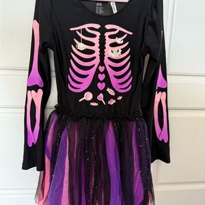 H&M Black Skeleton Costume with Pink and Purple